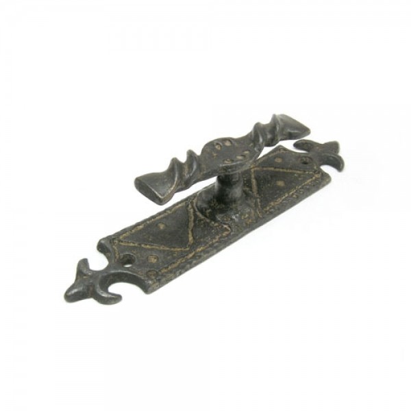 꾸밈닷컴 - 손잡이/도어락 ▼ > 가구손잡이 ▼ > 전면고정형 > 황동 목문손잡이 주몽 (183mm)