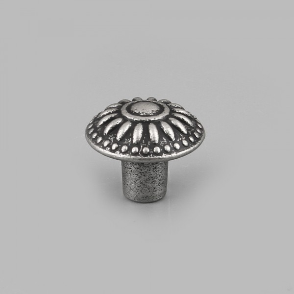 꾸밈닷컴 - 손잡이/도어락 ▼ > 가구손잡이 ▼ > 1구 꼭지손잡이 > 1구 꼭지손잡이 국화 석엔틱 (28mm)