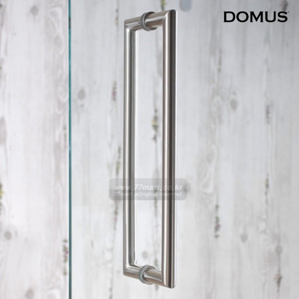 꾸밈닷컴 - 손잡이/도어락 ▼ > 강화도어손잡이 ▼ > 나사간격 P340mm > 도무스 강화도어손잡이 G209 사각 스텐 (P340x19)