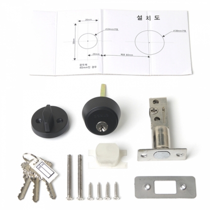 꾸밈닷컴 - 손잡이/도어락 ▼ > 방문손잡이 ▼ > 방문보조키 > 도무스 방문보조키 데드볼트 DB30 블랙