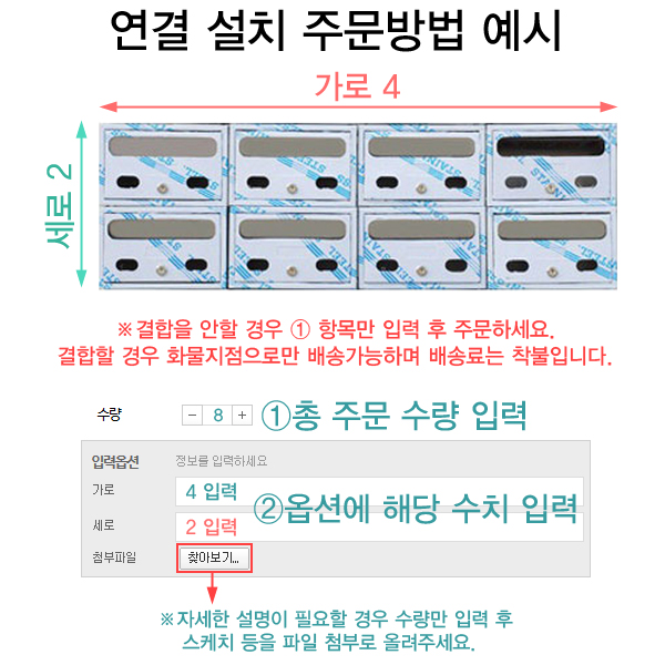 꾸밈닷컴 - 우편함/택배함 ▼ > 스텐 우편함 (결합형) > 다세대 스텐우편함 앞면스텐 D120 (결합형)