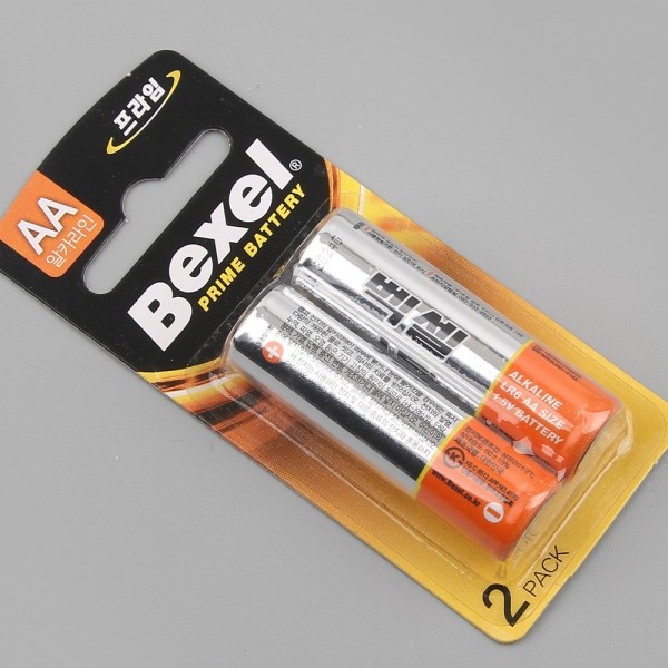 꾸밈닷컴 - 전기/조명/가전 ▼ > 전기자재 ▼ > 전기잡화 > 백셀 알카라인 건전지 AA 2입