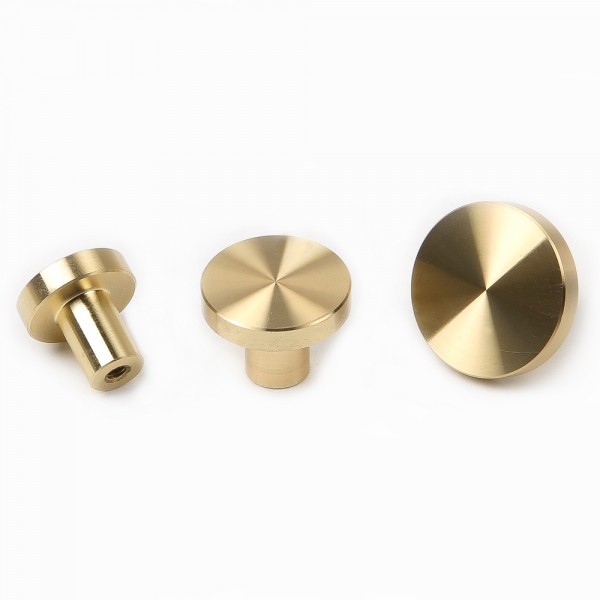 꾸밈닷컴 - 손잡이/도어락 ▼ > 가구손잡이 ▼ > 1구 꼭지손잡이 > 황동 1구 꼭지손잡이 쉴드 골드 (20mm) 50개/갑