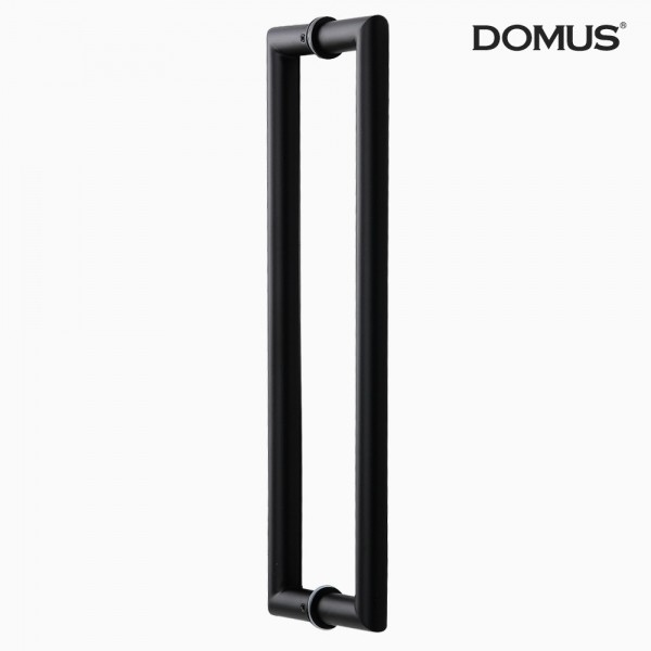 꾸밈닷컴 - 손잡이/도어락 ▼ > 강화도어손잡이 ▼ > 나사간격 P340mm > 도무스 강화도어손잡이 G209 사각 스텐 블랙 (P340x19)