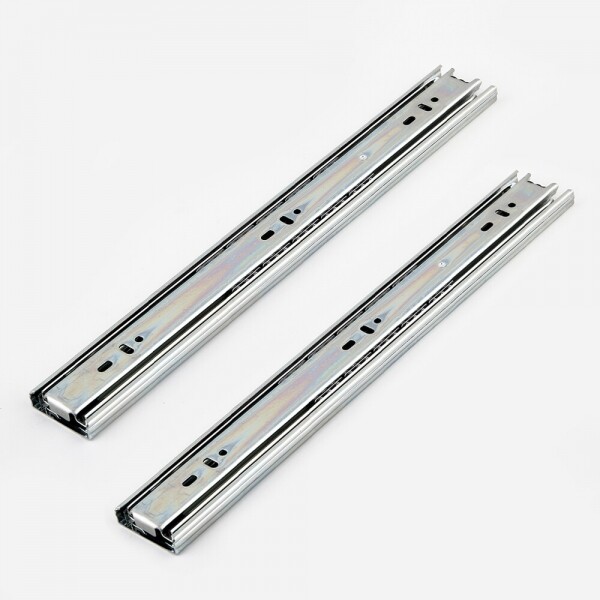 꾸밈닷컴 - 가구부속/캠핑카부속 ▼ > 서랍레일/회전판 ▼ > 서랍레일 > 3단 볼레일 광폭45mm (350mm) 2개 1조