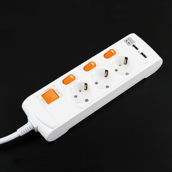 꾸밈닷컴 - 전기/조명/가전 ▼ > 연장코드선/멀티탭 ▼ > 멀티탭 > USB 멀티탭 3구 (1.5M)