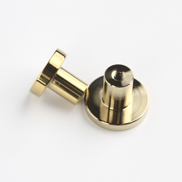 꾸밈닷컴 - 손잡이/도어락 ▼ > 가구손잡이 ▼ > 1구 꼭지손잡이 > 스텐 1구 꼭지손잡이 골드 유광 (25mm) 50개/갑