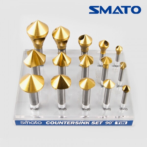 꾸밈닷컴 - 수공구/전동공구/잡화류 ▼ > 전동공구 액세서리 ▼ > 드릴비트/기리 > 스마토 카운터싱크 90도 TIN (1날/3날/홀형)