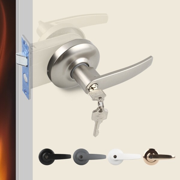 꾸밈닷컴 - 손잡이/도어락 ▼ > 중문/방화문손잡이 ▼ > 방화문 레버형 도어락 > 방화문손잡이 9000