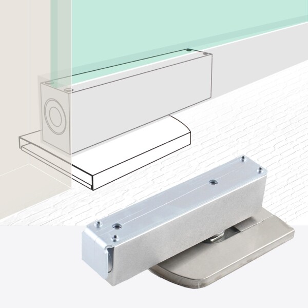꾸밈닷컴 - 경첩/힌지 ▼ > 유리경첩/가네모네 > 강화도어 플로어 힌지 H바 하나로 강화유리 비매립 노출형