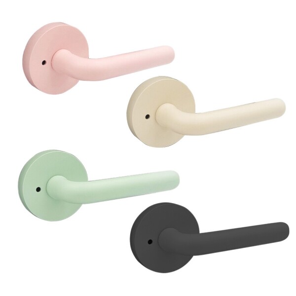 꾸밈닷컴 - 손잡이/도어락 ▼ > 방문손잡이 ▼ > 레버 버튼형 > 방문손잡이 뉴크레용 TP150-50 항균 손잡이 도어락 문두께 50mm