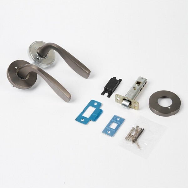 꾸밈닷컴 - 손잡이/도어락 ▼ > 방문손잡이 ▼ > 레버 버튼형 > 방문손잡이 에쿠스 400