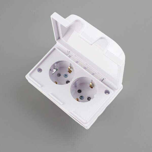 꾸밈닷컴 - 전기/조명/가전 ▼ > 전기자재 ▼ > 콘센트 > 일신 방우형 2구 콘센트 (가로)