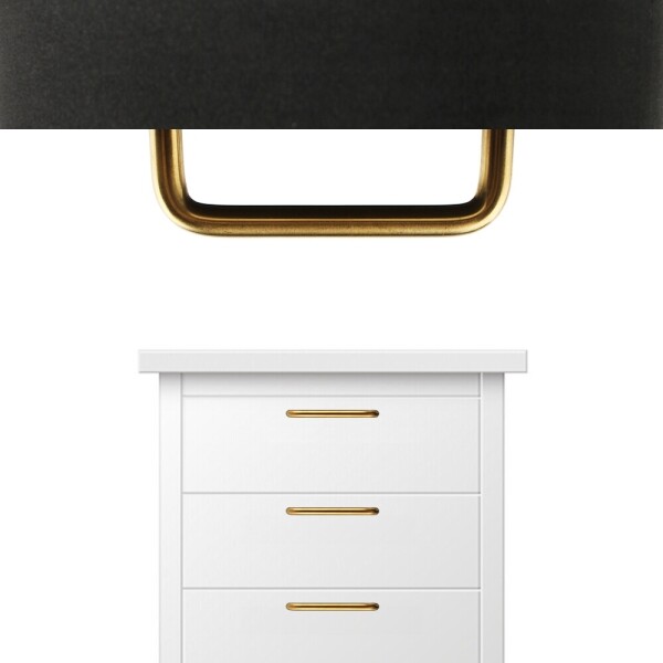 꾸밈닷컴 - 손잡이/도어락 ▼ > 가구손잡이 ▼ > 2구 가구손잡이 스텐 베이직 골드 무광