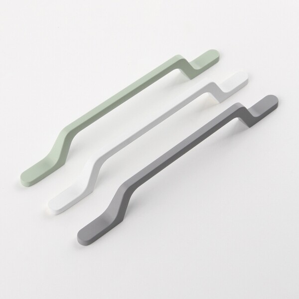 꾸밈닷컴 - 손잡이/도어락 ▼ > 가구손잡이 ▼ > P128mm > 가구손잡이 파스텔 무광 3종 화이트 그린 그레이 (P128mm)