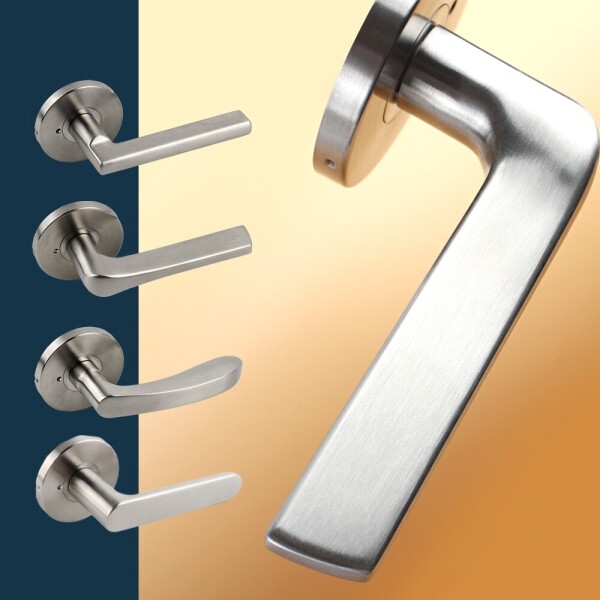 꾸밈닷컴 - 손잡이/도어락 ▼ > 방문손잡이 ▼ > 레버 버튼형 > 스텐 방문 손잡이 욕실 화장실 방 문고리