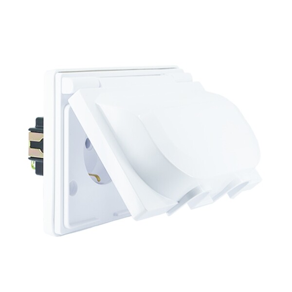 꾸밈닷컴 - 전기/조명/가전 ▼ > 전기자재 ▼ > 콘센트 > 일신 방우형 2구 콘센트 (가로)