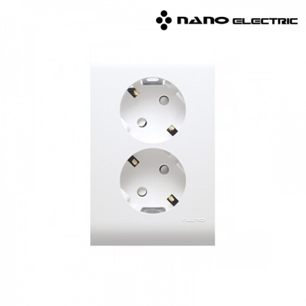 꾸밈닷컴 - 전기/조명/가전 ▼ > 전기자재 ▼ > 콘센트 > 나노 오딧세이 2구 콘센트