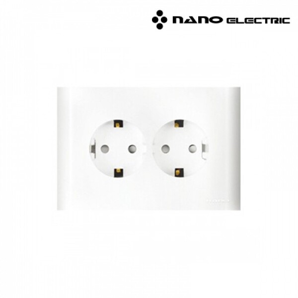 꾸밈닷컴 - 전기/조명/가전 ▼ > 전기자재 ▼ > 콘센트 > 나노 오딧세이 2구 콘센트 (가로)