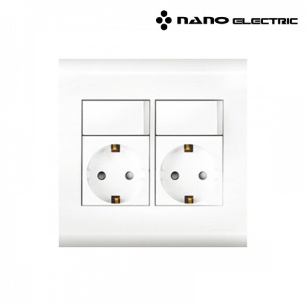 꾸밈닷컴 - 전기/조명/가전 ▼ > 전기자재 ▼ > 콘센트 > 나노 오딧세이 스위치부 2구 콘센트