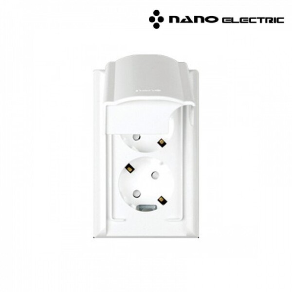 꾸밈닷컴 - 전기/조명/가전 ▼ > 전기자재 ▼ > 콘센트 > 나노 오딧세이 방우형 2구 콘센트