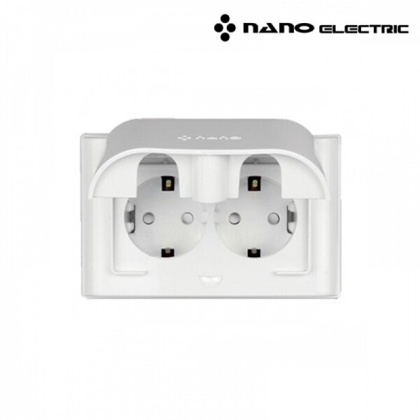 꾸밈닷컴 - 전기/조명/가전 ▼ > 전기자재 ▼ > 콘센트 > 나노 오딧세이 방우형 2구 콘센트 (가로)