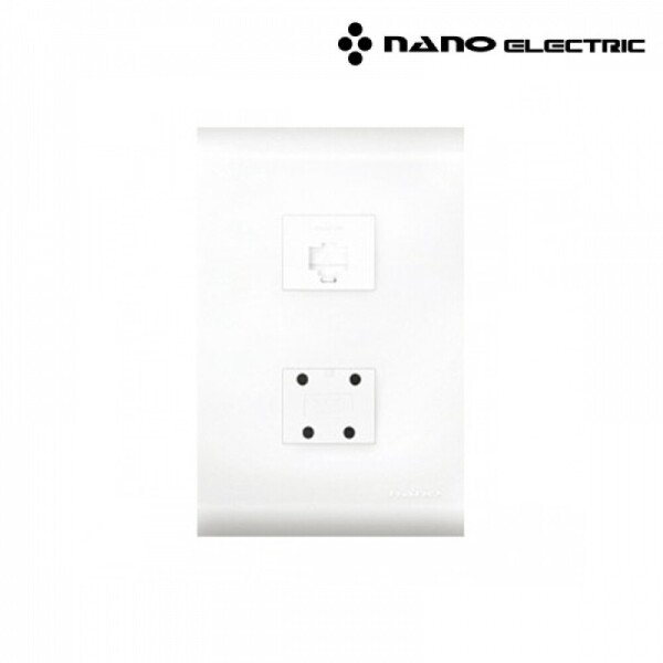 꾸밈닷컴 - 전기/조명/가전 ▼ > 전기자재 ▼ > 콘센트 > 나노 오딧세이 4P+8P 전화 콘센트 모듈라잭