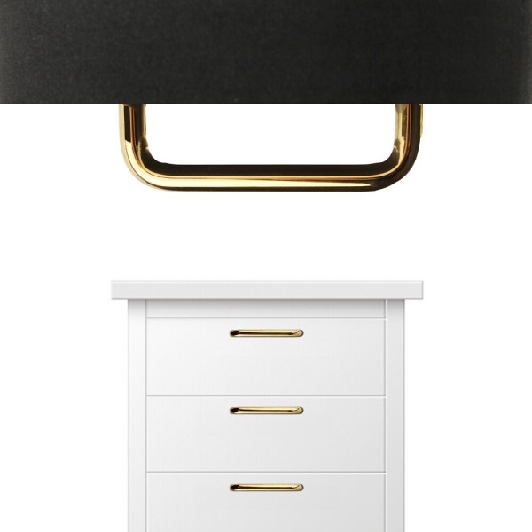 꾸밈닷컴 - 손잡이/도어락 ▼ > 가구손잡이 ▼ > 2구 가구손잡이 스텐 베이직 골드 유광