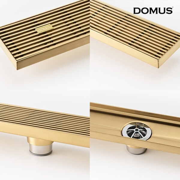 꾸밈닷컴 - 수도/수전/욕실자재 ▼ > 배수트렌치/유가 > 도무스 배수트렌치 S-SB 골드 센터형