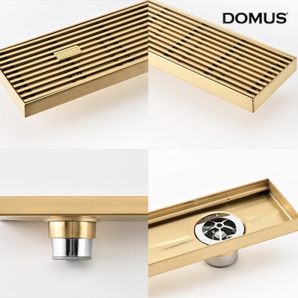 꾸밈닷컴 - 수도/수전/욕실자재 ▼ > 배수트렌치/유가 > 도무스 배수트렌치 S-SB 골드 사이드형