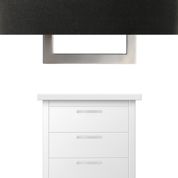 꾸밈닷컴 - 손잡이/도어락 ▼ > 가구손잡이 ▼ > P96mm > 2구 가구손잡이 스텐 스퀘어 실버 무광