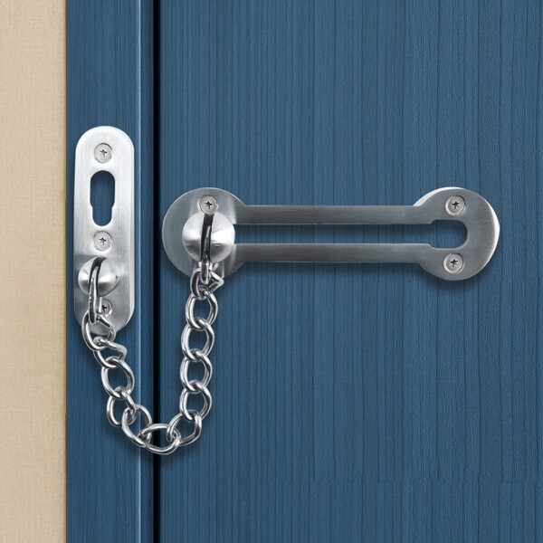 꾸밈닷컴 - 도어부속/슬라이딩도어 ▼ > 잠금장치 ▼ > 안전고리/안전체인 > 현관문 안전체인 볼타입 (스텐 SUS304)