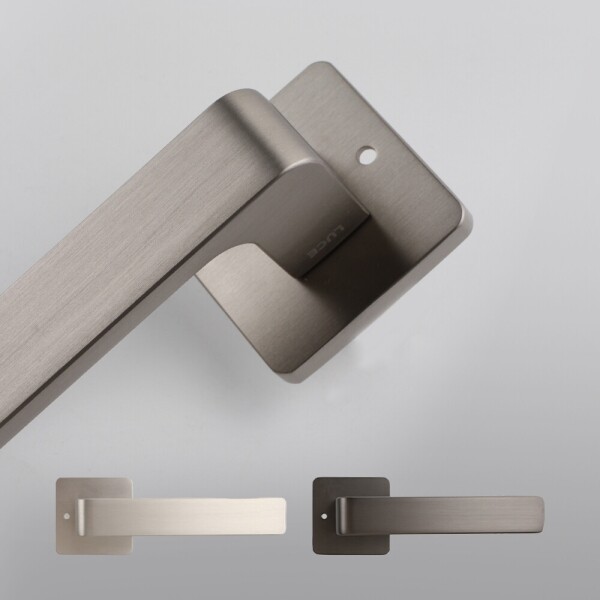 꾸밈닷컴 - 손잡이/도어락 ▼ > 방문손잡이 ▼ > 레버 버튼형 > 루체 방문손잡이 LU-489 (타공 45mm)