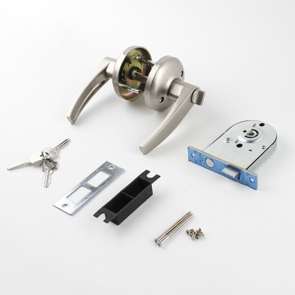 꾸밈닷컴 - 손잡이/도어락 ▼ > 중문/방화문손잡이 ▼ > 방화문 레버형 도어락 > 두꺼운 방화문손잡이 9900L 53~66mm용