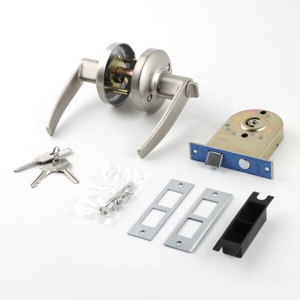 꾸밈닷컴 - 손잡이/도어락 ▼ > 중문/방화문손잡이 ▼ > 방화문 레버형 도어락 > 두꺼운 방화문 손잡이 45~60mm용