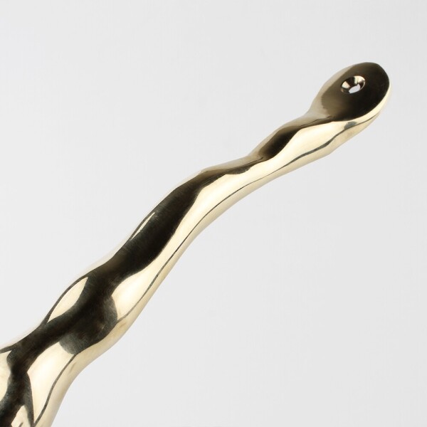 꾸밈닷컴 - 손잡이/도어락 ▼ > 가구손잡이 ▼ > 전면고정형 > 황동 중문 손잡이 플로우 골드