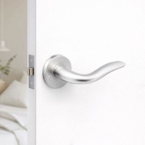 꾸밈닷컴 - 손잡이/도어락 ▼ > 방문손잡이 ▼ > 레버 버튼형 > 도무스 방문손잡이 AL910