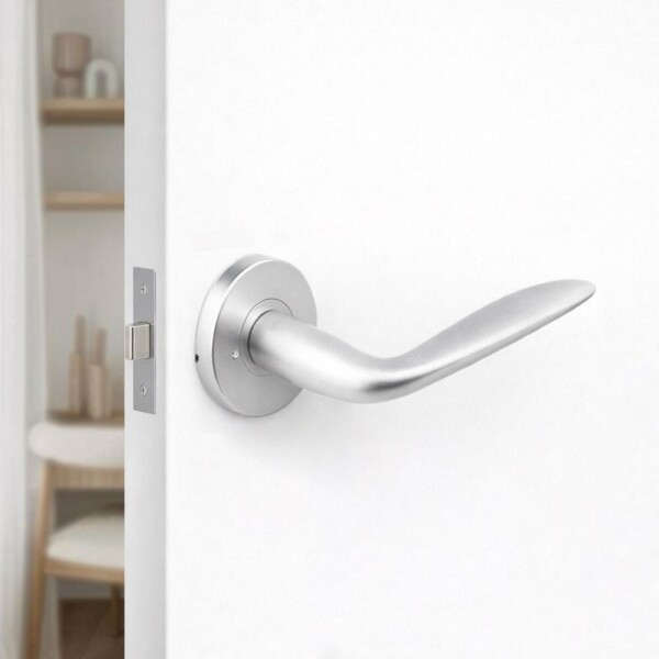 꾸밈닷컴 - 손잡이/도어락 ▼ > 방문손잡이 ▼ > 레버 버튼형 > 도무스 방문손잡이 AL920