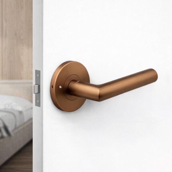 꾸밈닷컴 - 손잡이/도어락 ▼ > 방문손잡이 ▼ > 레버 버튼형 > 도무스 방문손잡이 AL940