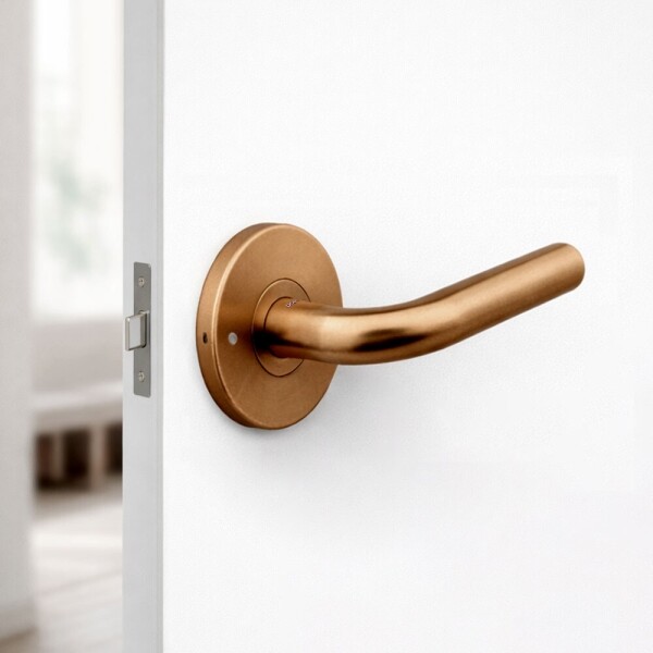 꾸밈닷컴 - 손잡이/도어락 ▼ > 방문손잡이 ▼ > 레버 버튼형 > 도무스 방문손잡이 AL950