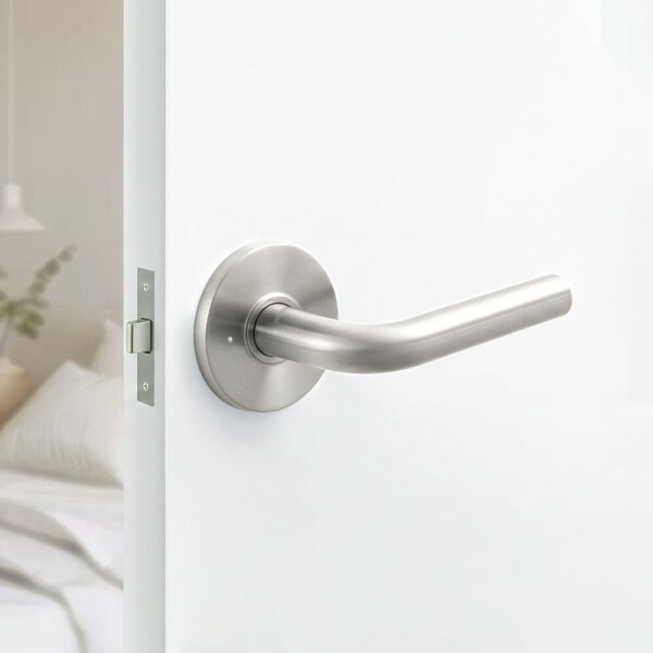 꾸밈닷컴 - 손잡이/도어락 ▼ > 방문손잡이 ▼ > 레버 버튼형 > 도무스 방문손잡이 759NI 니켈