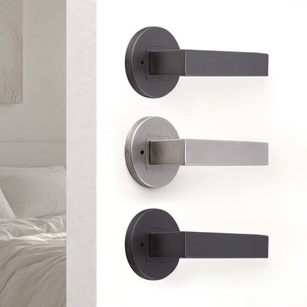 꾸밈닷컴 - 손잡이/도어락 ▼ > 방문손잡이 ▼ > 레버 버튼형 > 방문손잡이 슬림포잇 1193