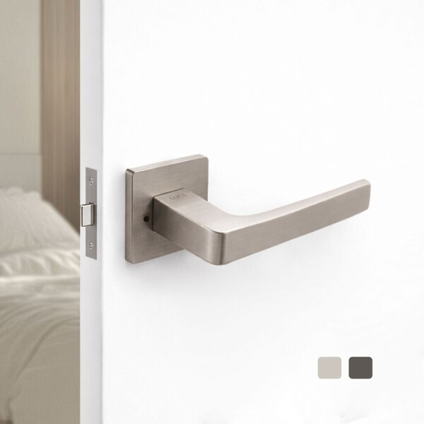 꾸밈닷컴 - 손잡이/도어락 ▼ > 방문손잡이 ▼ > 레버 버튼형 > 루체 방문손잡이 LU-289 (타공 55mm)