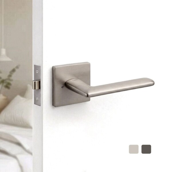 꾸밈닷컴 - 손잡이/도어락 ▼ > 방문손잡이 ▼ > 레버 버튼형 > 루체 방문문손잡이 LU-491 (타공 45mm)