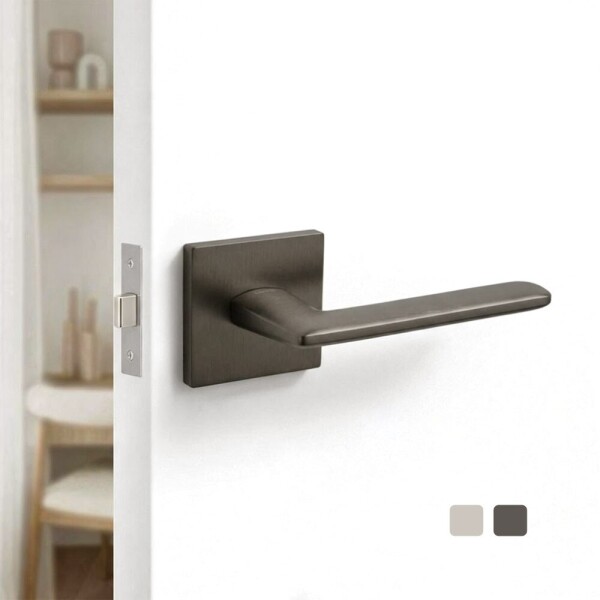 꾸밈닷컴 - 손잡이/도어락 ▼ > 방문손잡이 ▼ > 레버 버튼형 > 루체 방문문손잡이 LU-291 (타공 55mm)