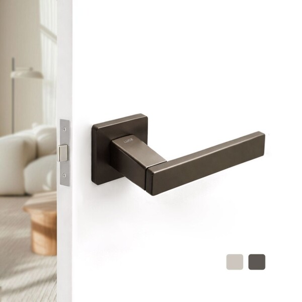 꾸밈닷컴 - 손잡이/도어락 ▼ > 방문손잡이 ▼ > 레버 버튼형 > 루체 방문 문손잡이 LU-282 (타공 55mm)