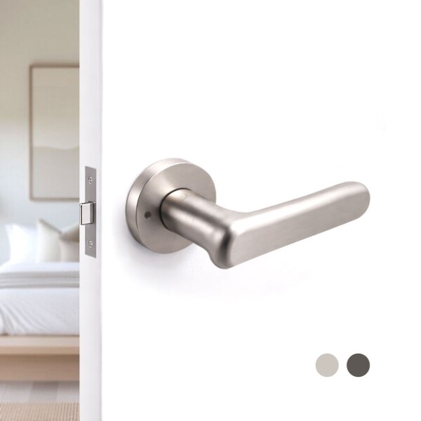 꾸밈닷컴 - 손잡이/도어락 ▼ > 방문손잡이 ▼ > 레버 버튼형 > 루체 방문문손잡이 LU-376 (타공 45mm)