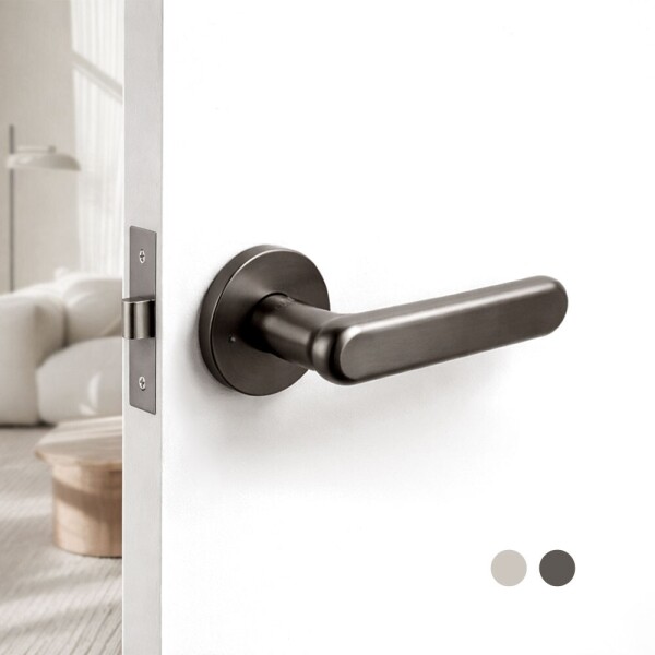 꾸밈닷컴 - 손잡이/도어락 ▼ > 방문손잡이 ▼ > 레버 버튼형 > 루체 방문문손잡이 LU-176 (타공 55mm)