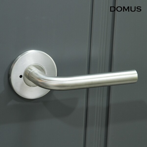 꾸밈닷컴 - 손잡이/도어락 ▼ > 방문손잡이 ▼ > 레버 버튼형 > 도무스 방문손잡이 905SS 스텐