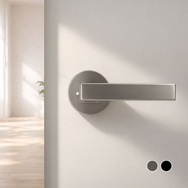 꾸밈닷컴 - 손잡이/도어락 ▼ > 방문손잡이 ▼ > 레버 버튼형 > 방문손잡이 슬림포잇 1193